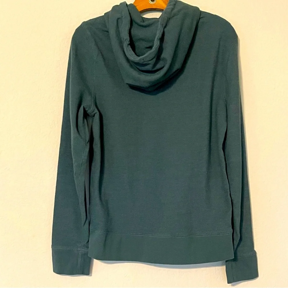 J Crew Textured Hooded Sweater Tee in Graffiti Green Single D Size Large EUC!